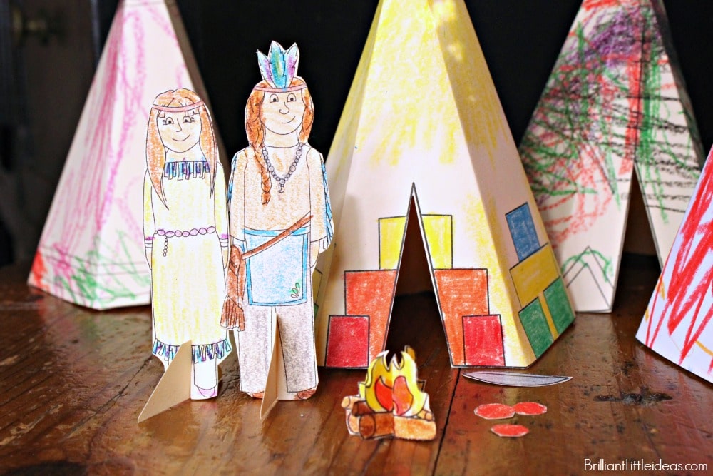 Native american teepee printable brilliant little ideas