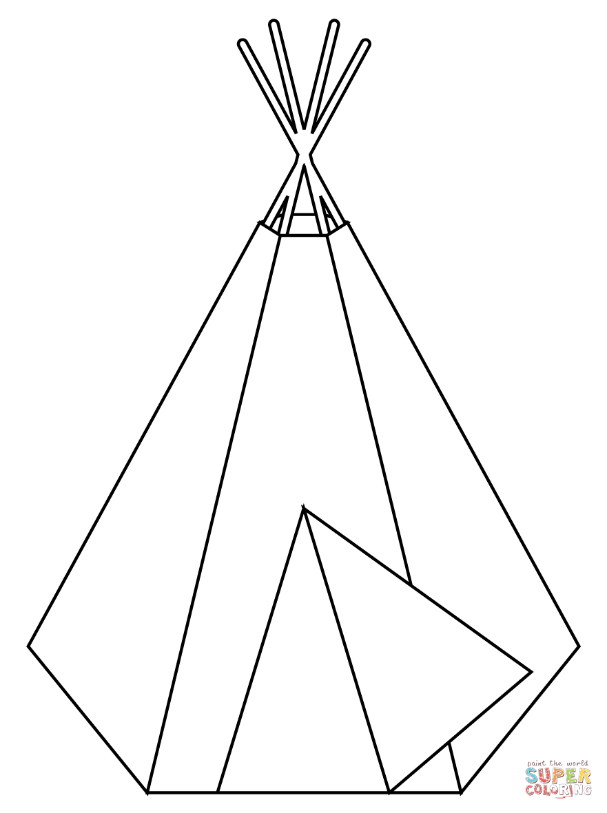 Teepee coloring page free printable coloring pages