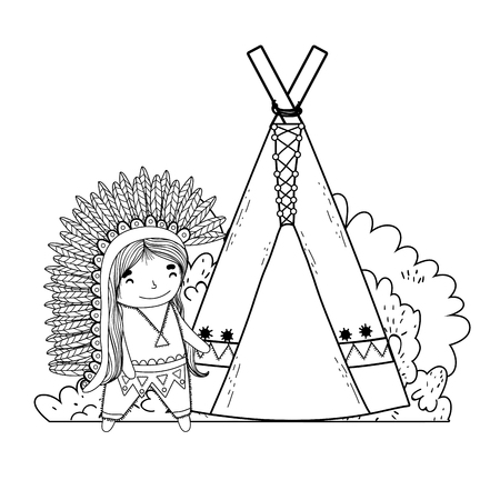 Native american coloring pages stock vector illustration and royalty free native american coloring pages clipart