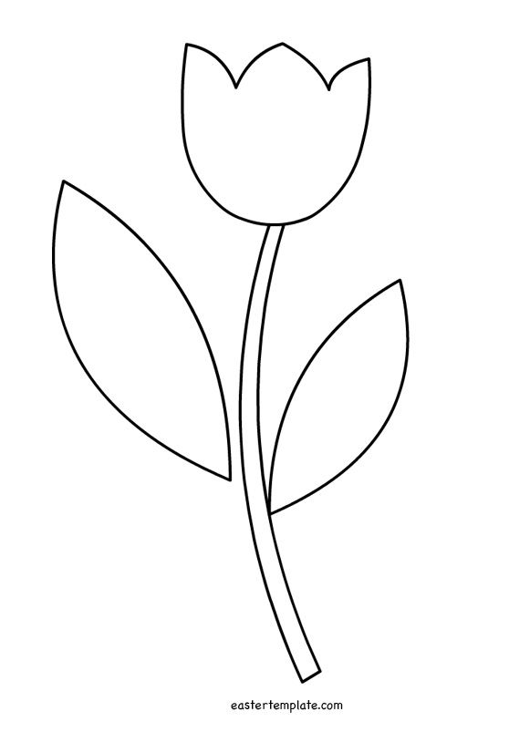 Tulip leaf outline flower templates printable flower template flower templates printable free