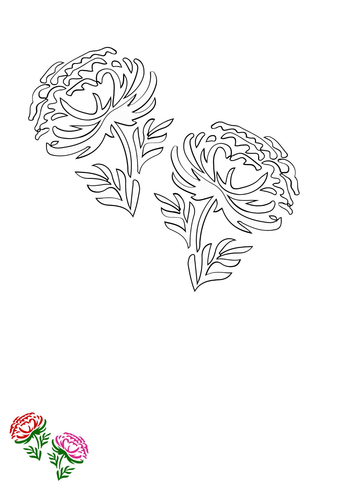 Free flower coloring page s examples