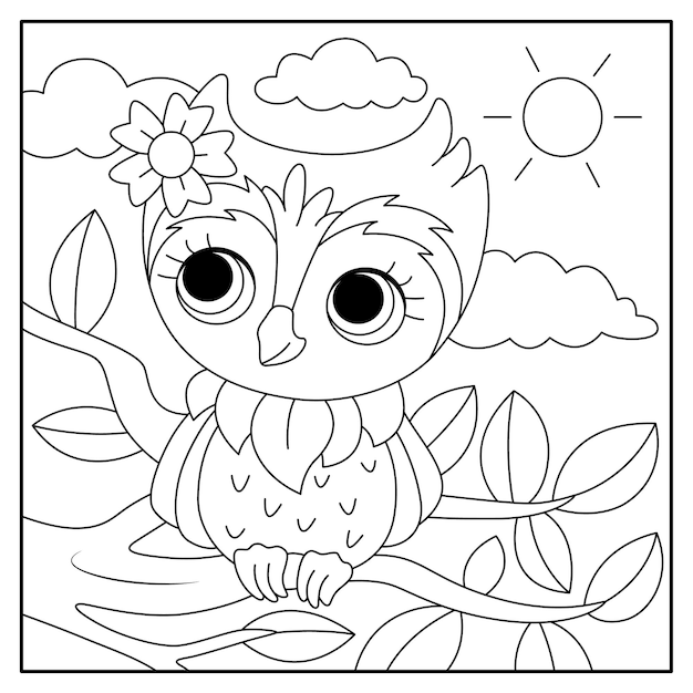 Premium vector cute animal coloring pages for kids