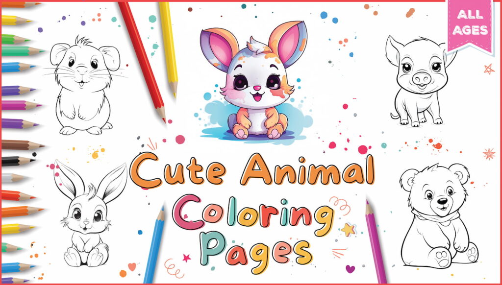 Cute animal coloring pages