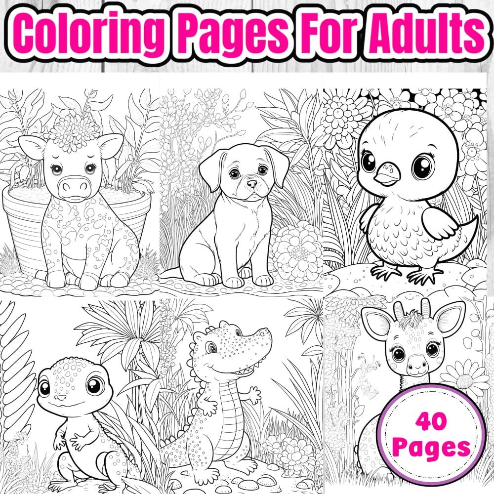 Cute animal coloring pages