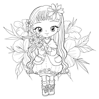 Anime coloring page images