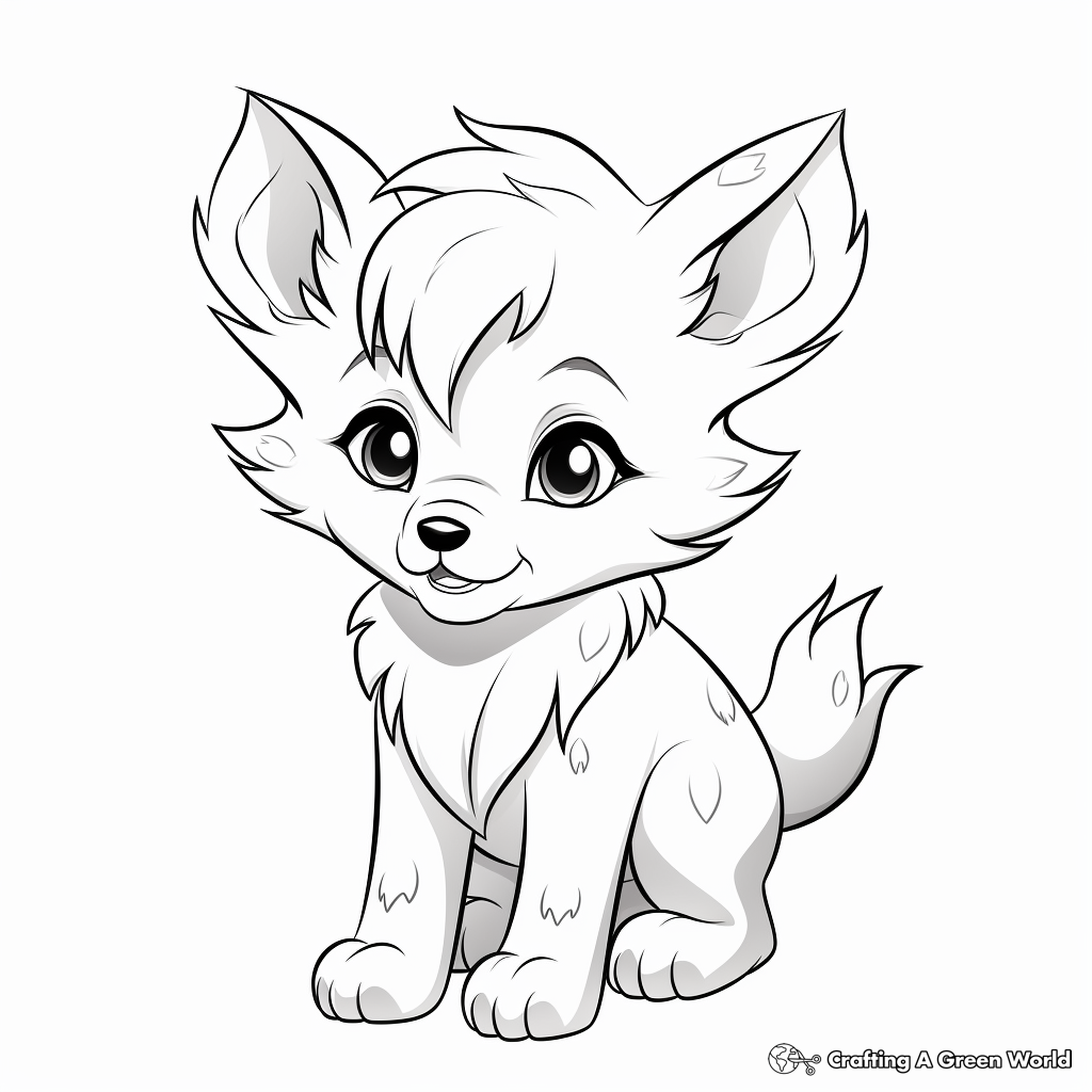 Anime wolf pup coloring pages