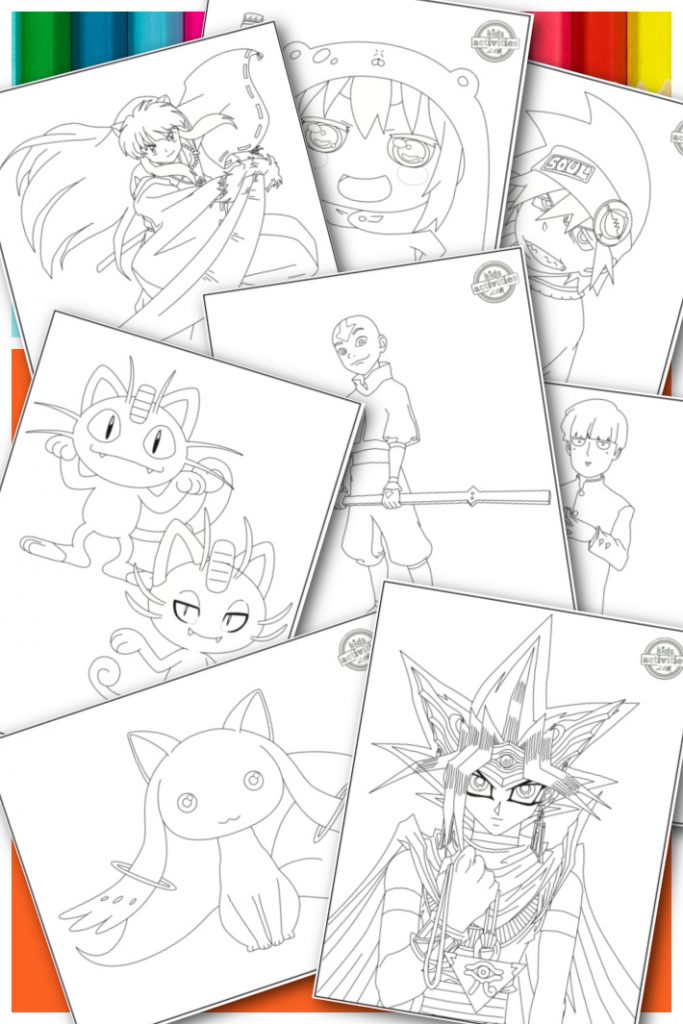 Anime coloring pages for kids