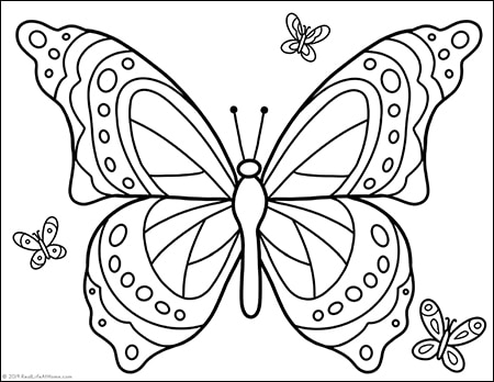 Free printable butterfly coloring page for kids and adults