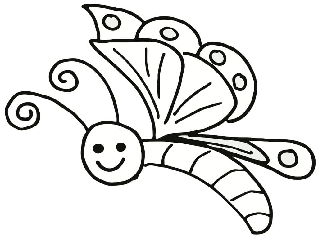 Printable cute butterfly coloring page