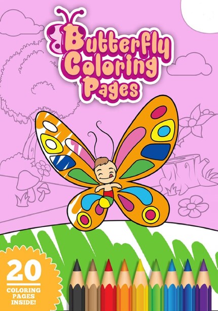 Cute butterfly coloring printable book for kids easy and cute style coloring pages of different butterflies