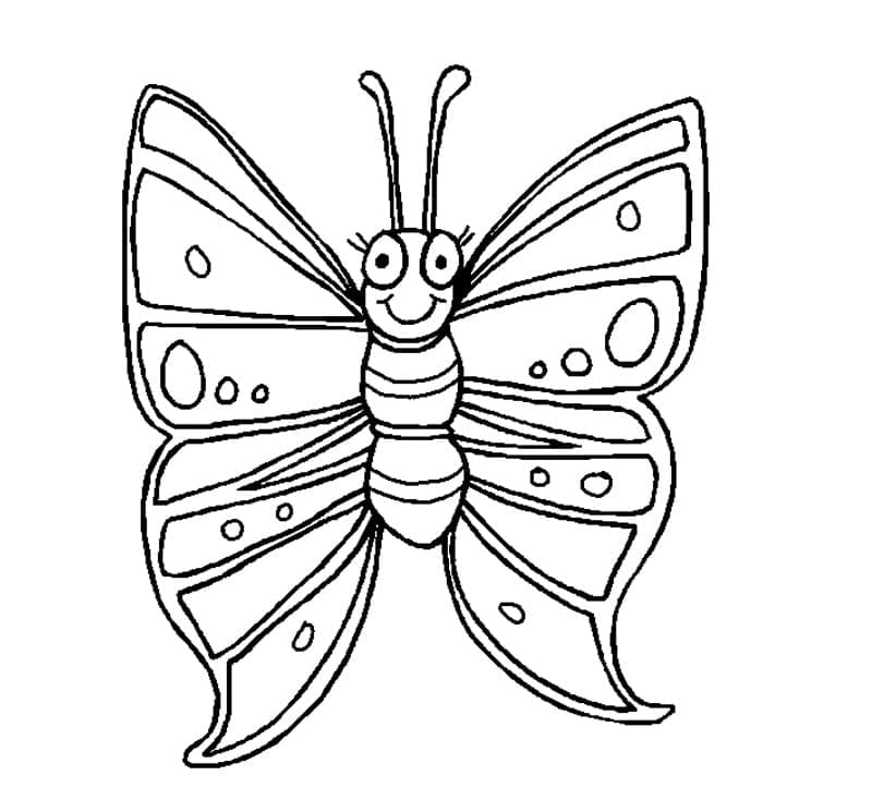 Cute butterfly printable coloring page