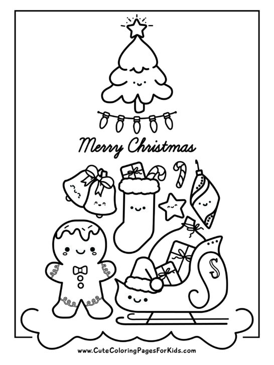 Christmas coloring pages cute free printable downloads