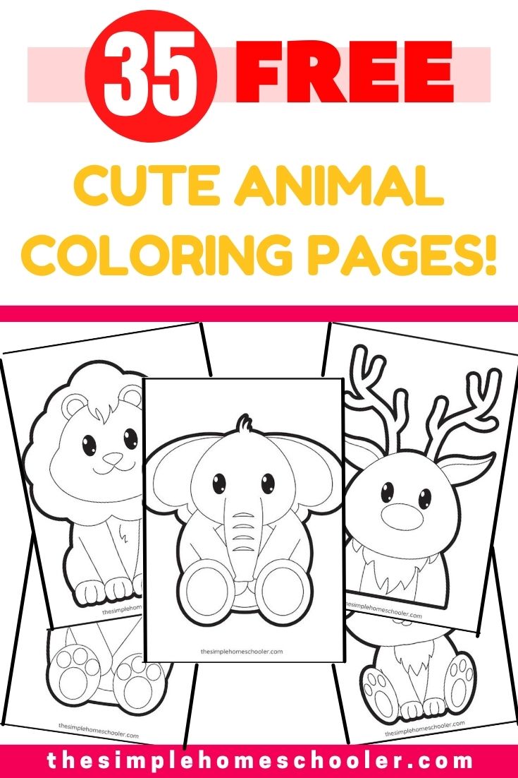 Cute animal coloring pages printable and free