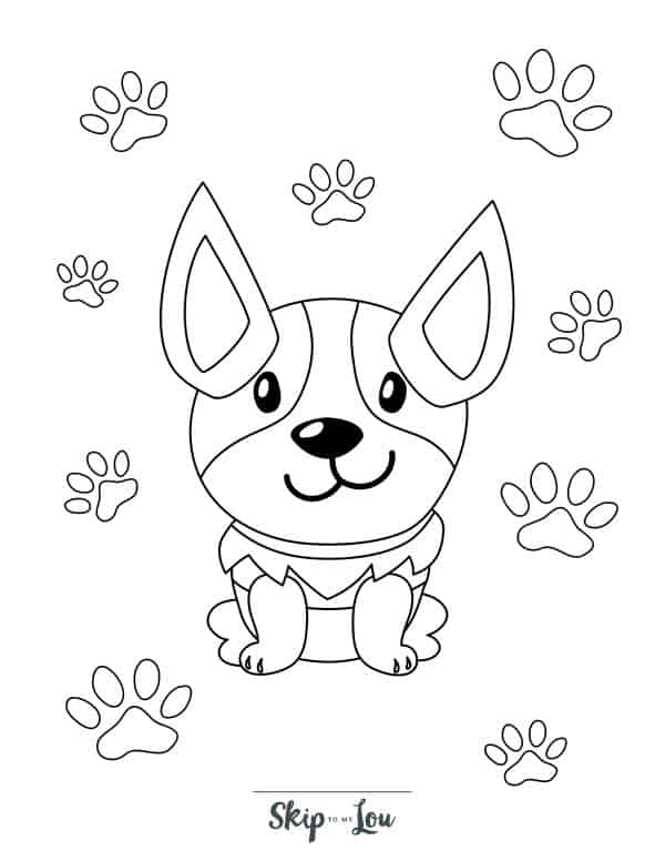 Printable puppy coloring pages for kids skip to my lou