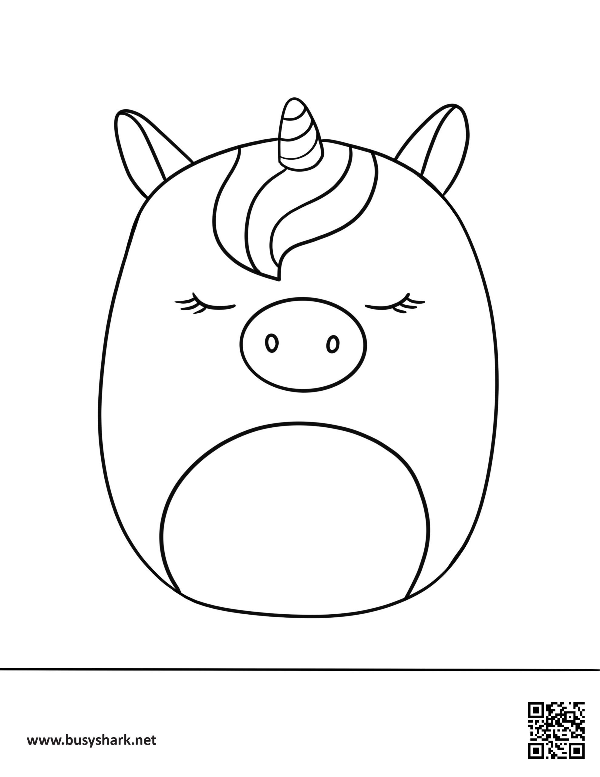 Unicorn squishmallows coloring page