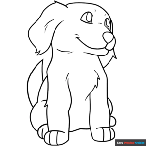 Cute dog coloring page easy drawing guides