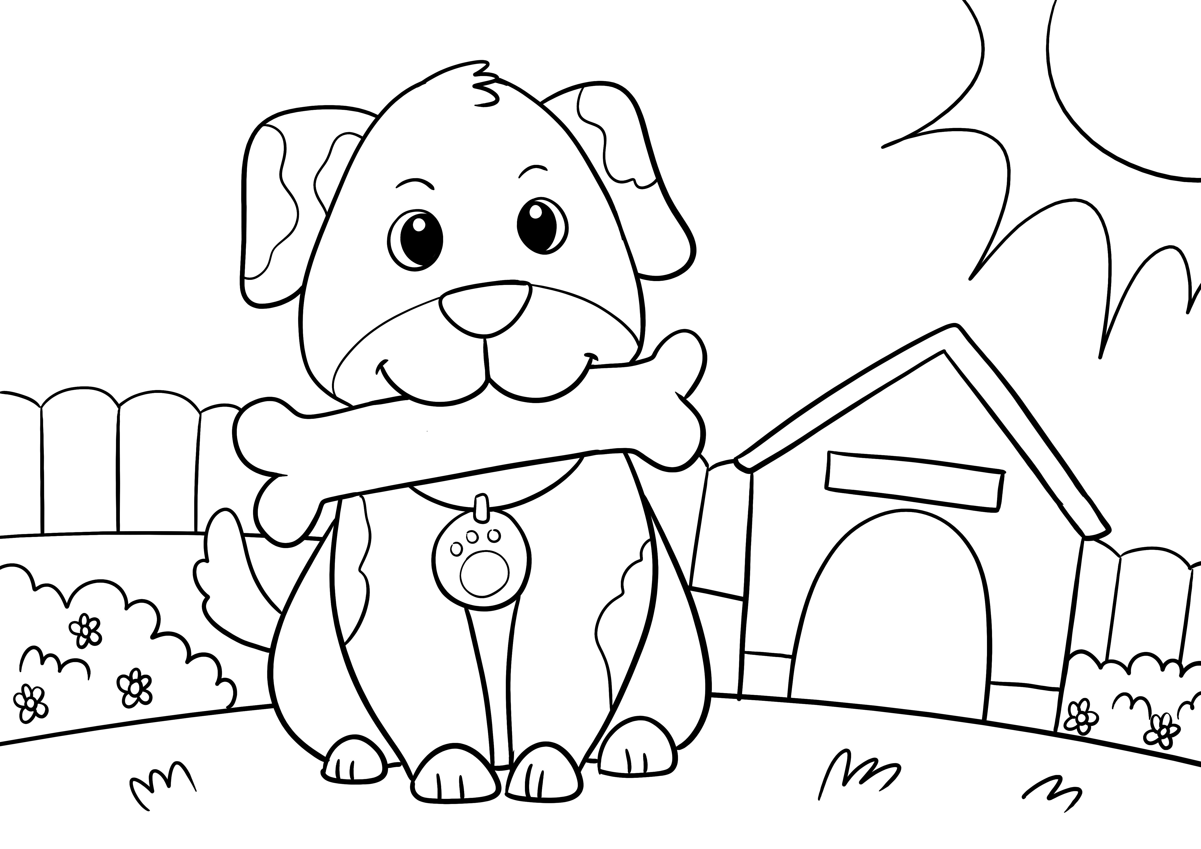 Cute dog coloring page