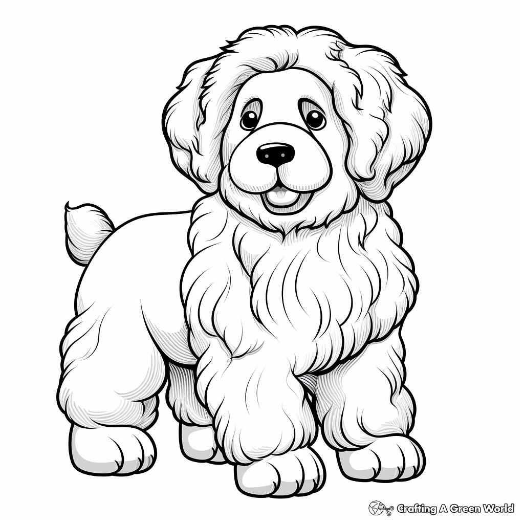 Fluffy dog coloring pages