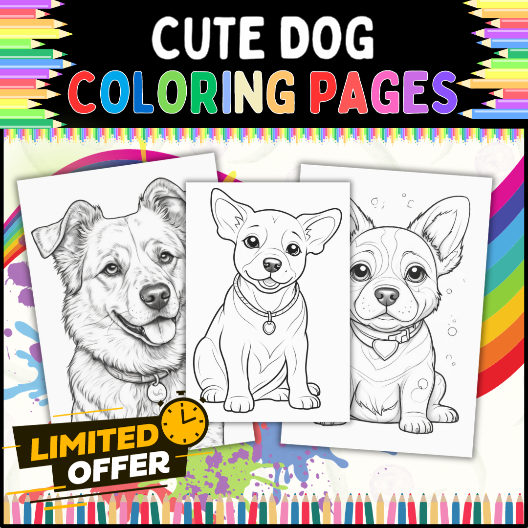 Cute dog coloring pages for kids for classroom preschool grades st