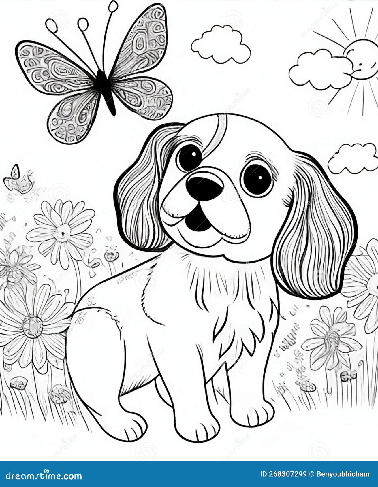 Dog coloring page stock photos