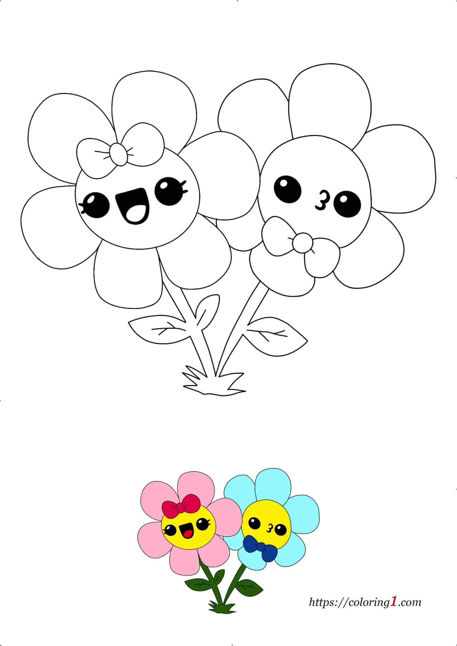 Pretty flowers coloring pages