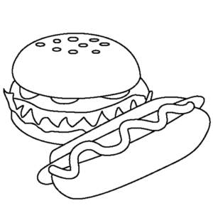 Cute food coloring pages printable for free download