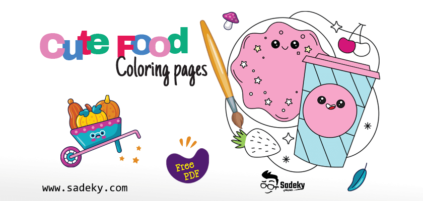 Free easy cute food colouring pages for kids