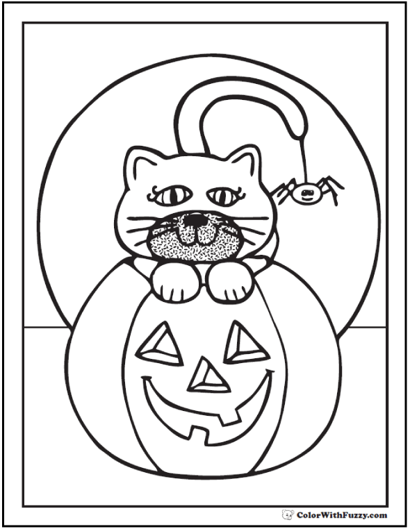 Halloween printable coloring pages jack olanterns spiders bats