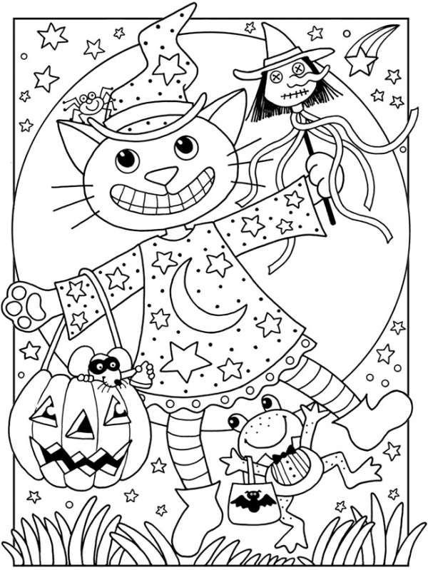 Cute halloween coloring pages â