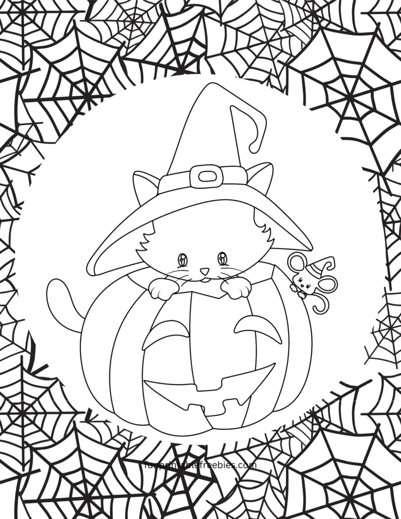 Free cute halloween coloring pages