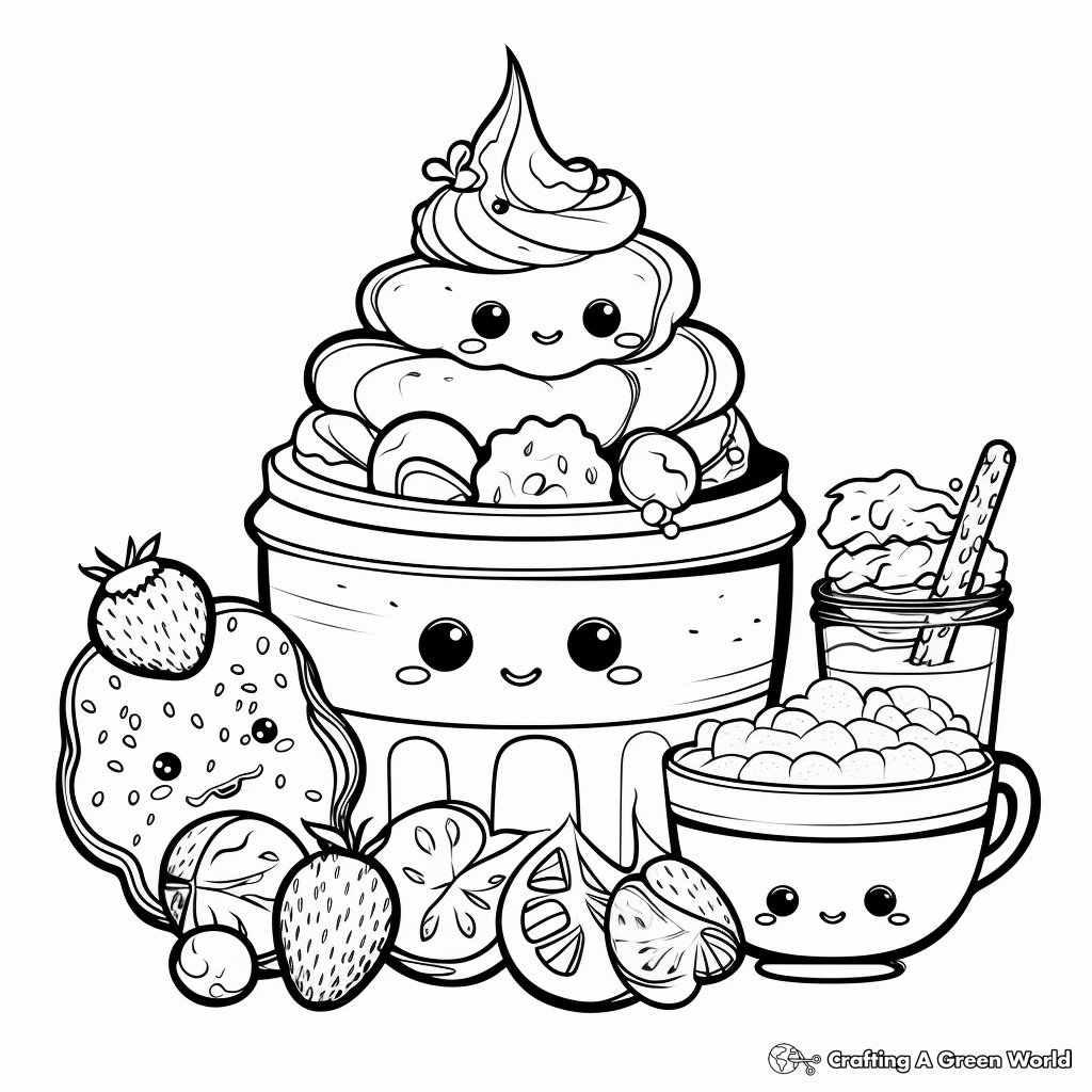 Food kawaii coloring pages