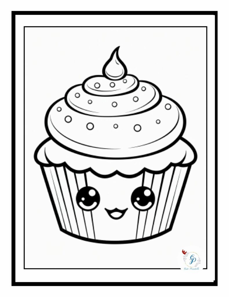 Free cute kawaii food coloring pages for kids adults cute printable