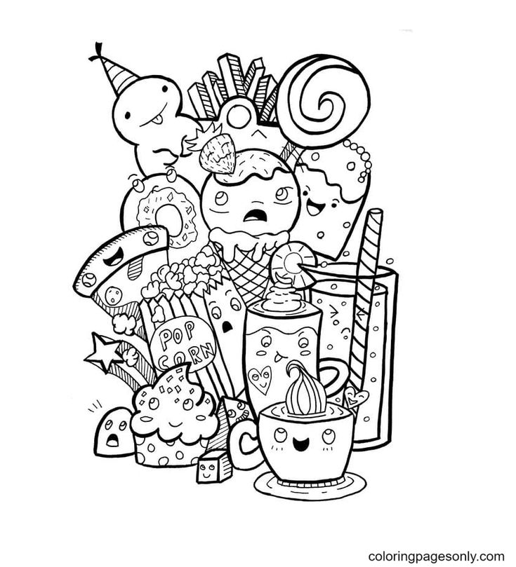 Kawaii coloring pages