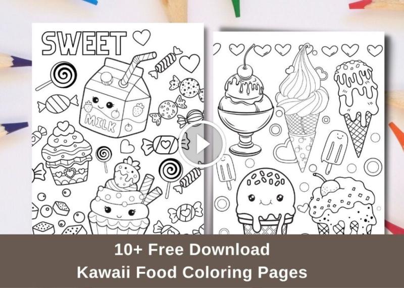 Kit sitou on free creative kawaii food coloring pages will make you smile