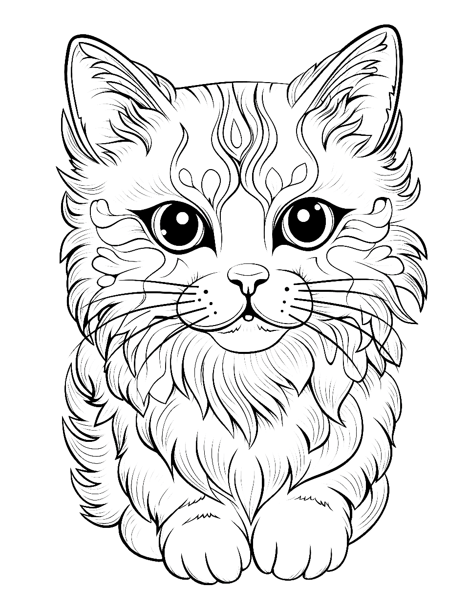 Kitten coloring pages free printable sheets