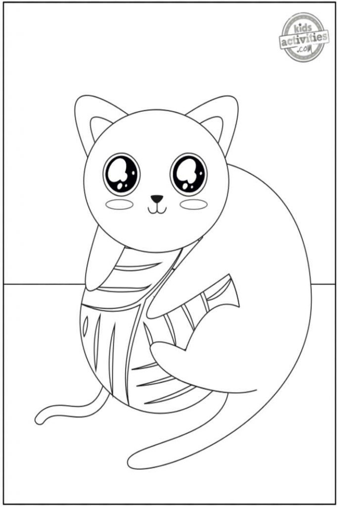 Free printable cute kitty coloring pages kids activities blog