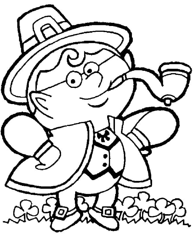 Cute little leprechaun coloring page