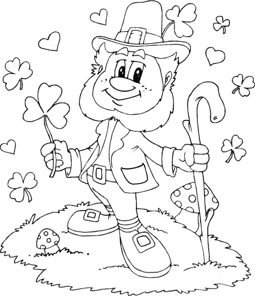 Free printable leprechaun coloring pages