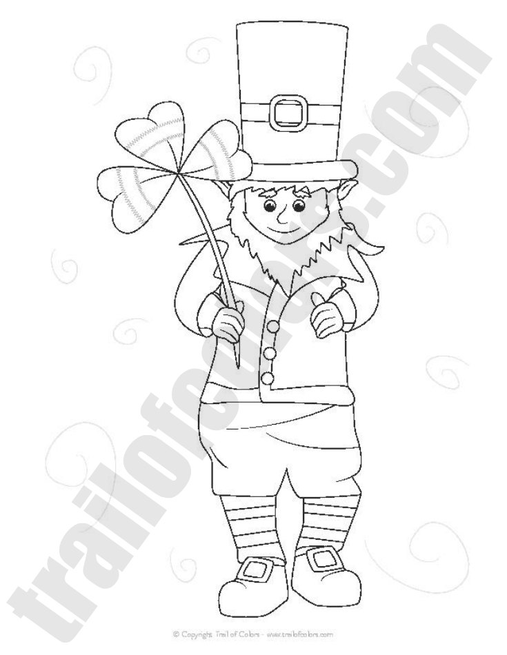 Adorable leprechaun coloring page