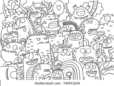 Monster coloring pages images stock photos d objects vectors