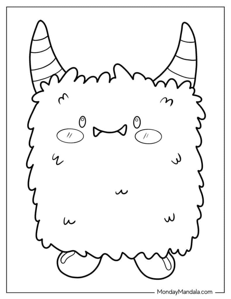 Monster coloring pages free pdf printables