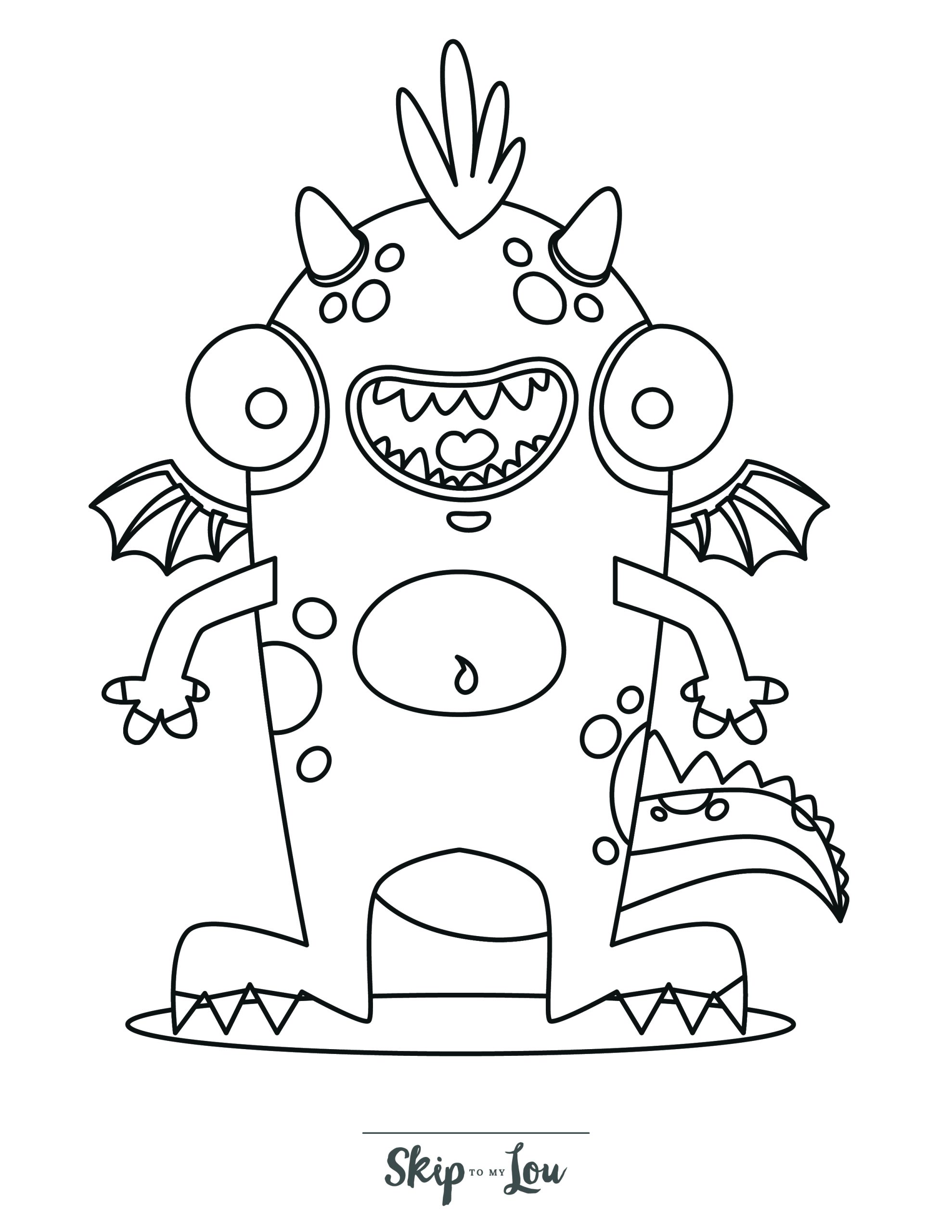 Monster coloring pages free printable monsters for kids skip to my lou