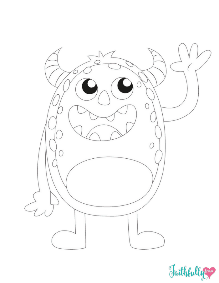 Monster coloring pages free printables faithfully free