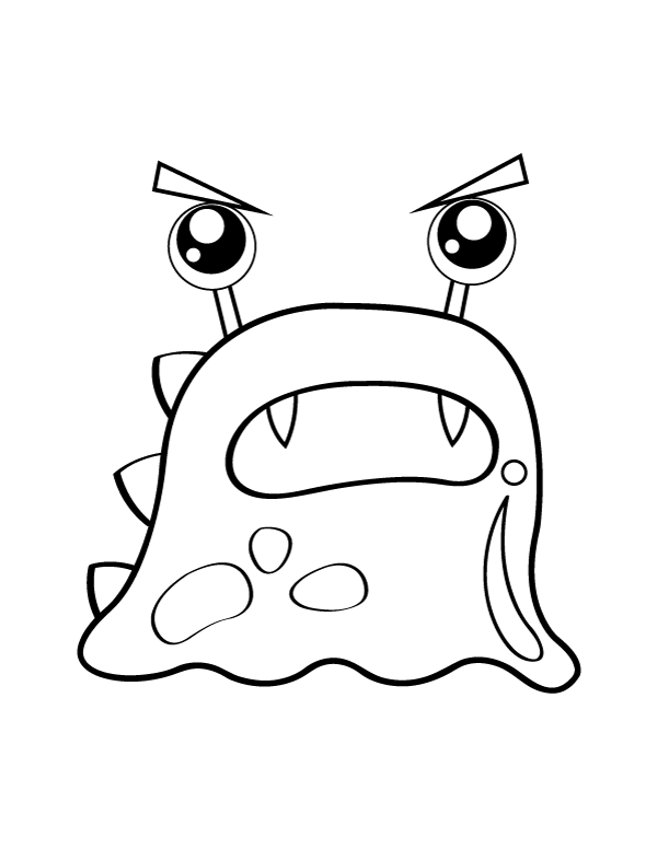 Printable cute monster coloring page