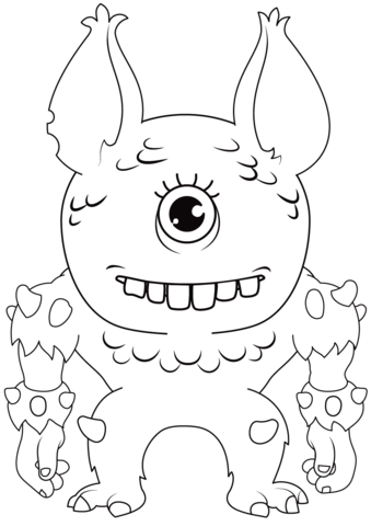 Cute monster coloring page free printable coloring pages