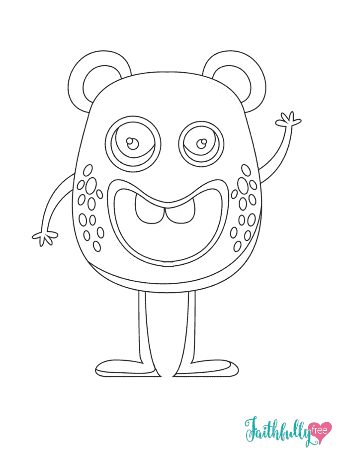 Monster coloring pages free printables faithfully free