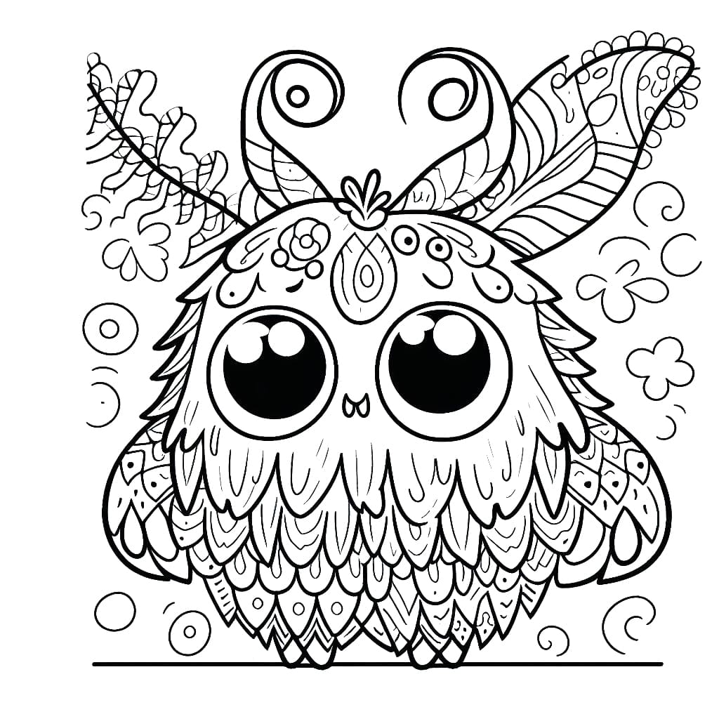 A very cute monster coloring page