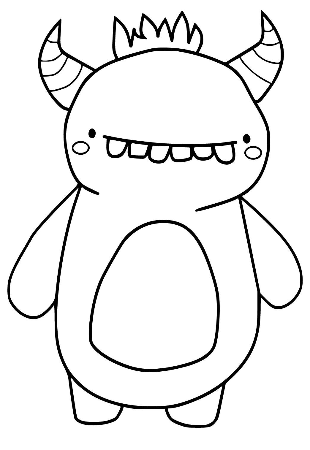 Free printable monster cute coloring page for adults and kids