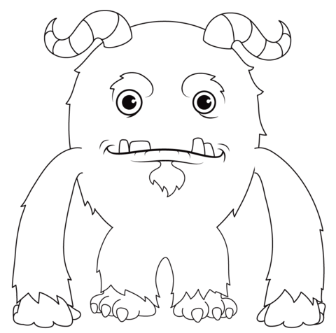 Cute monster coloring page free printable coloring pages