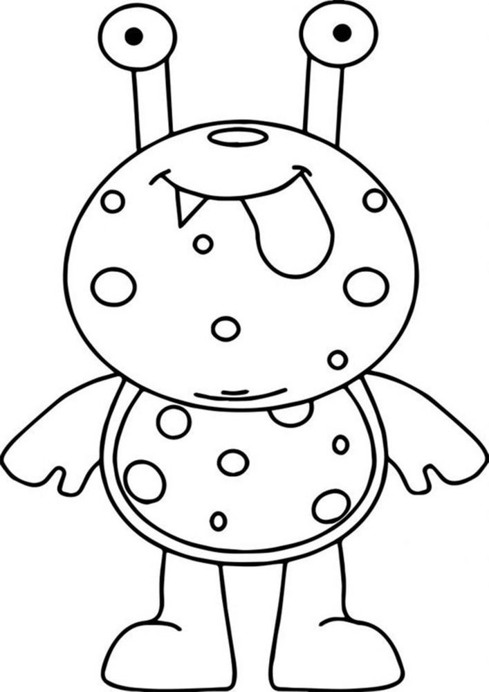 Free easy to print monster coloring pages